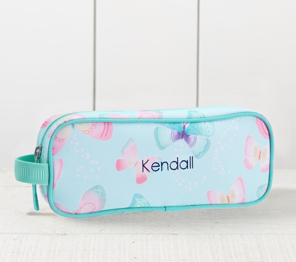 Mackenzie Aqua Gigi Butterfly Pencil Case